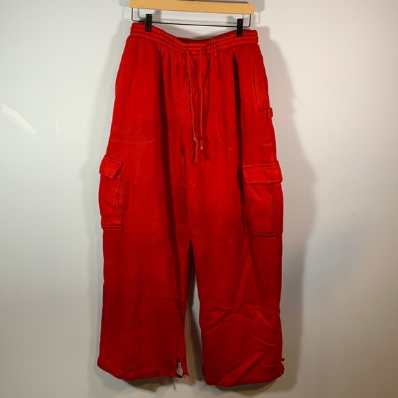 South Pole vintage cherry red cargo carpenter sweatpants size XXL wide leg